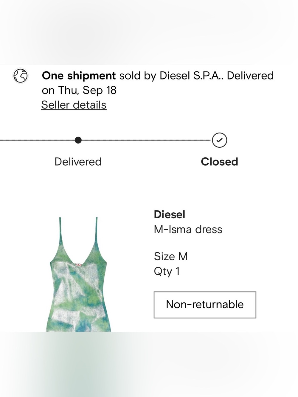 Diesel Green Tie-Dye Maxi Skirt - Picture 2 of 6